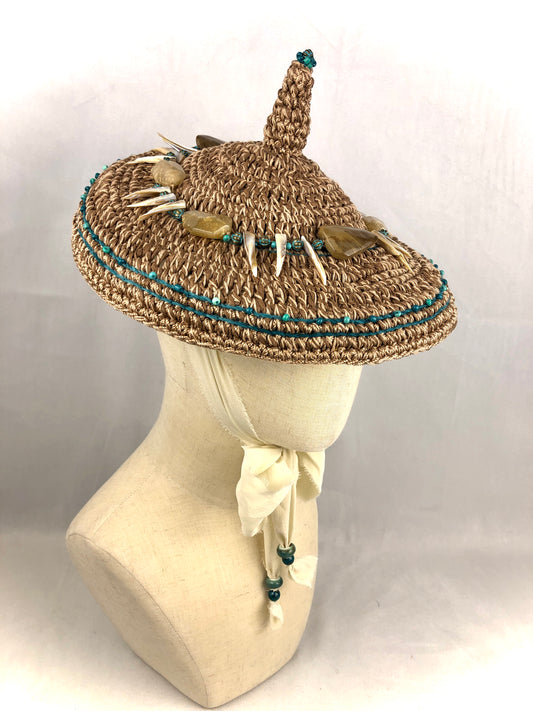 Cartwheel-conical umbrella sun hat