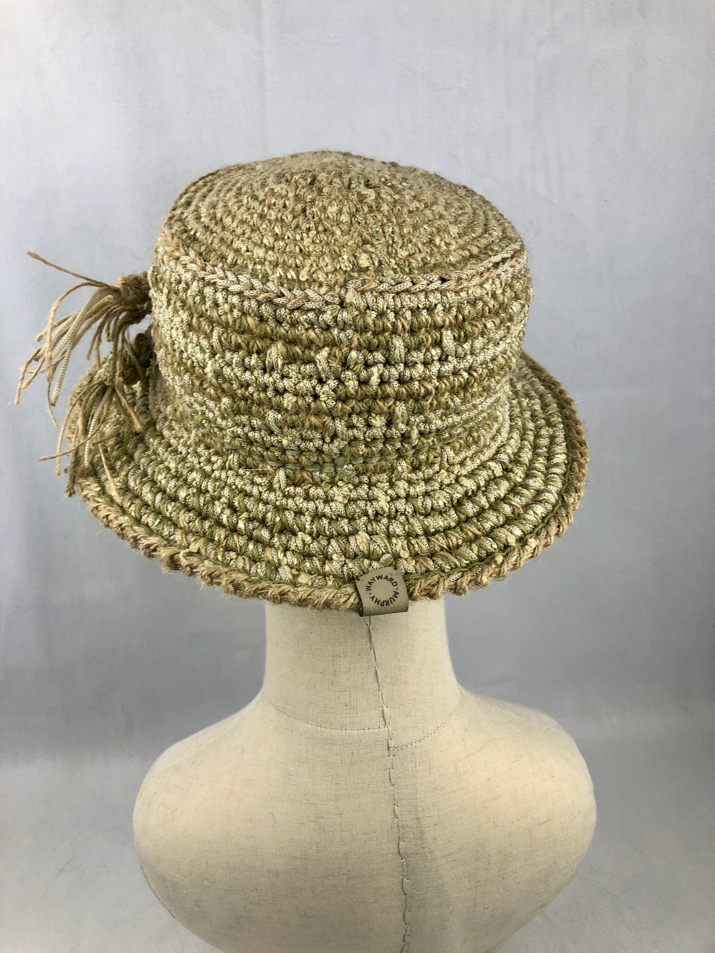Olive jute straw style hat
