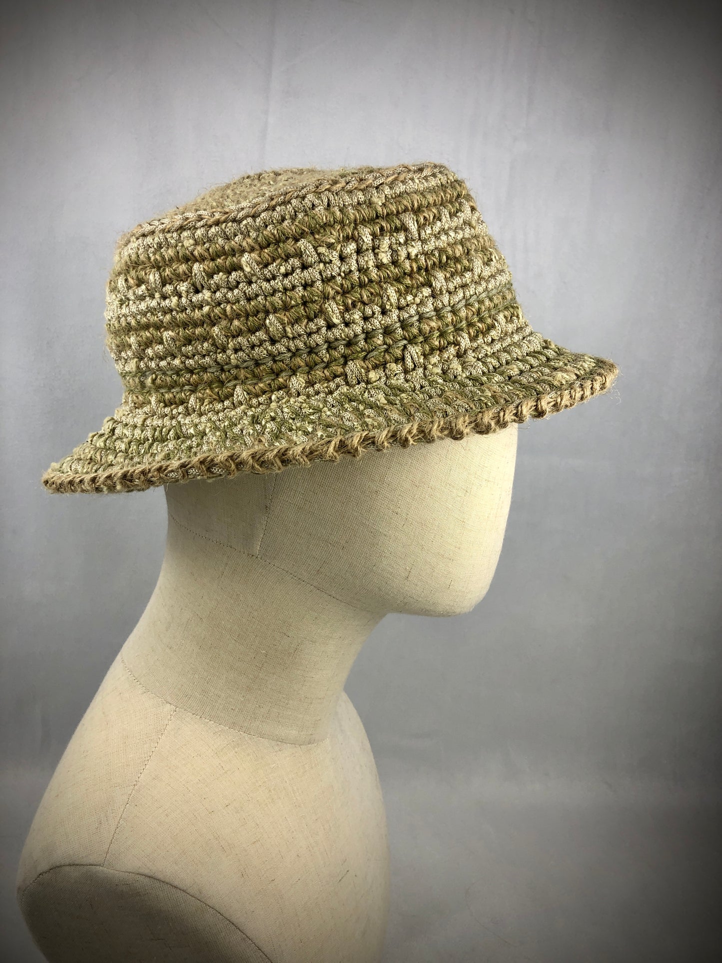 Olive jute straw style hat
