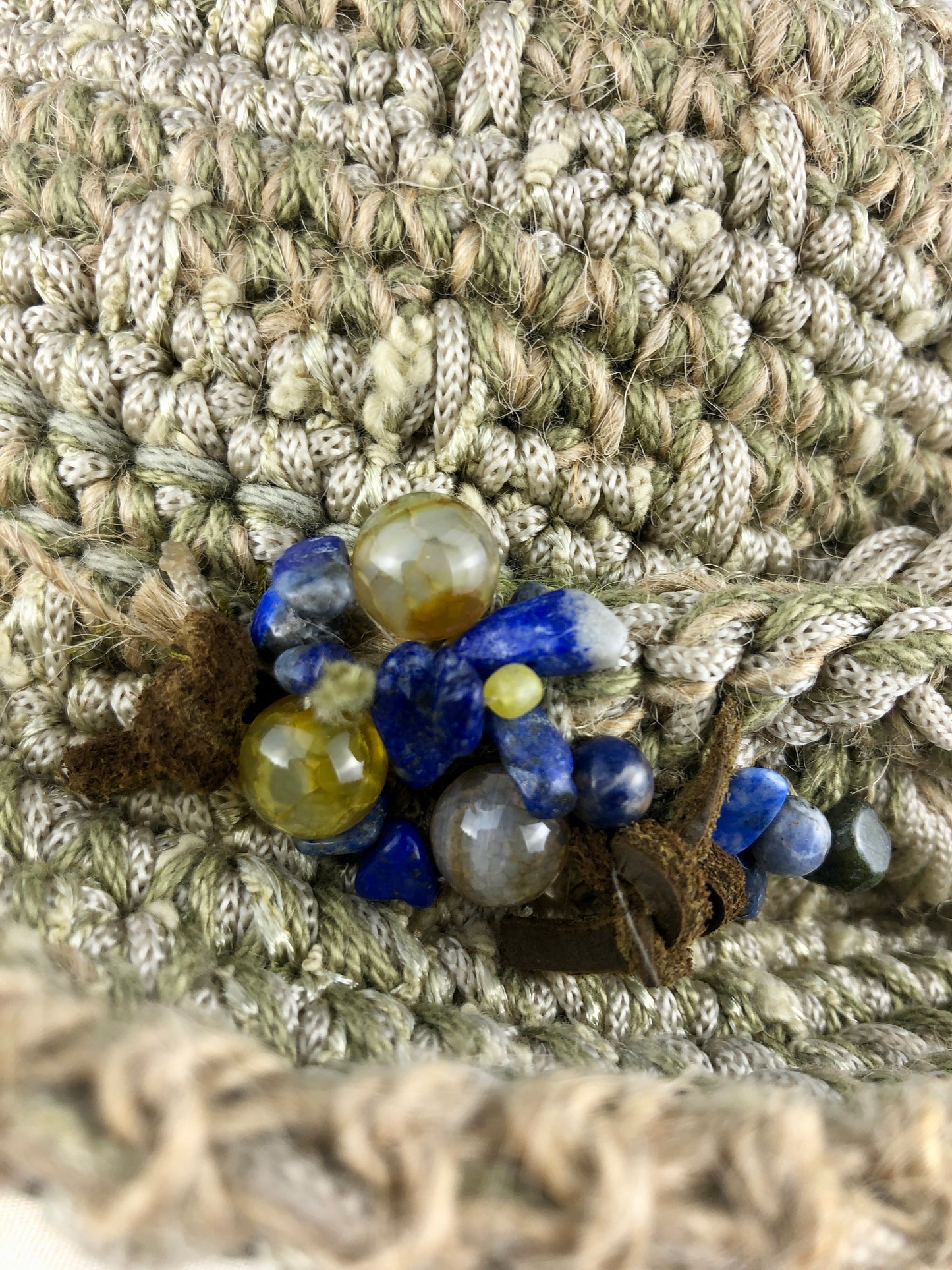 Olive jute straw style hat