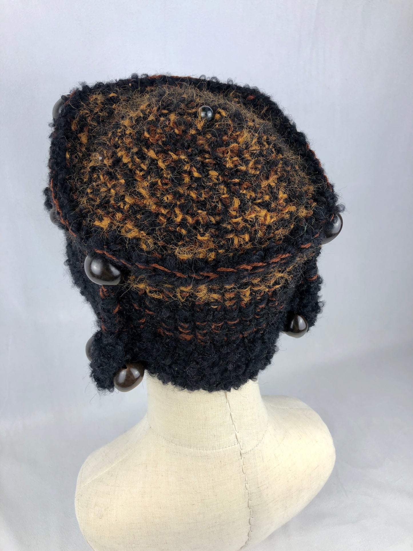 Black brown square bucket hat