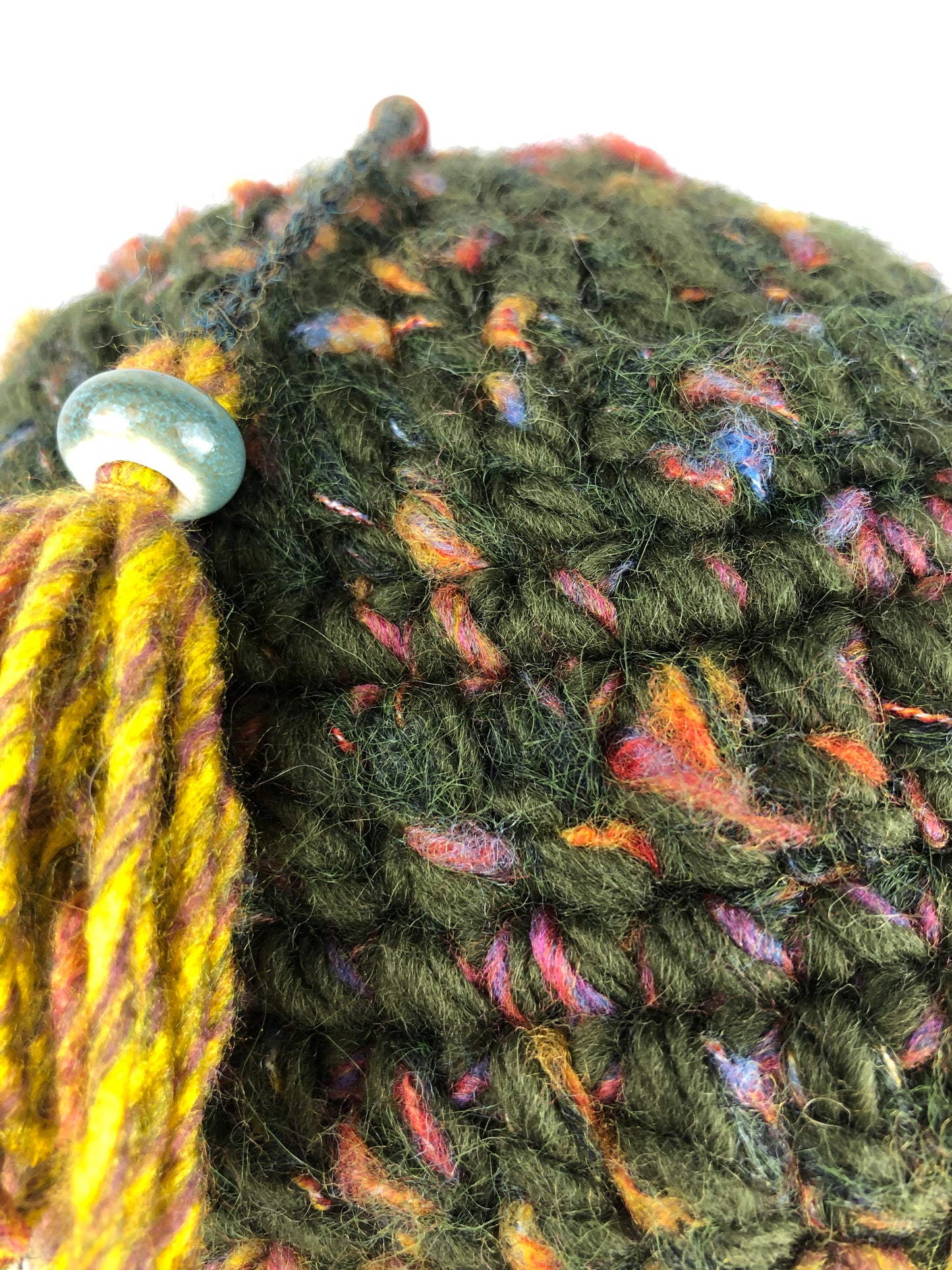 Green wool beanie toque hat