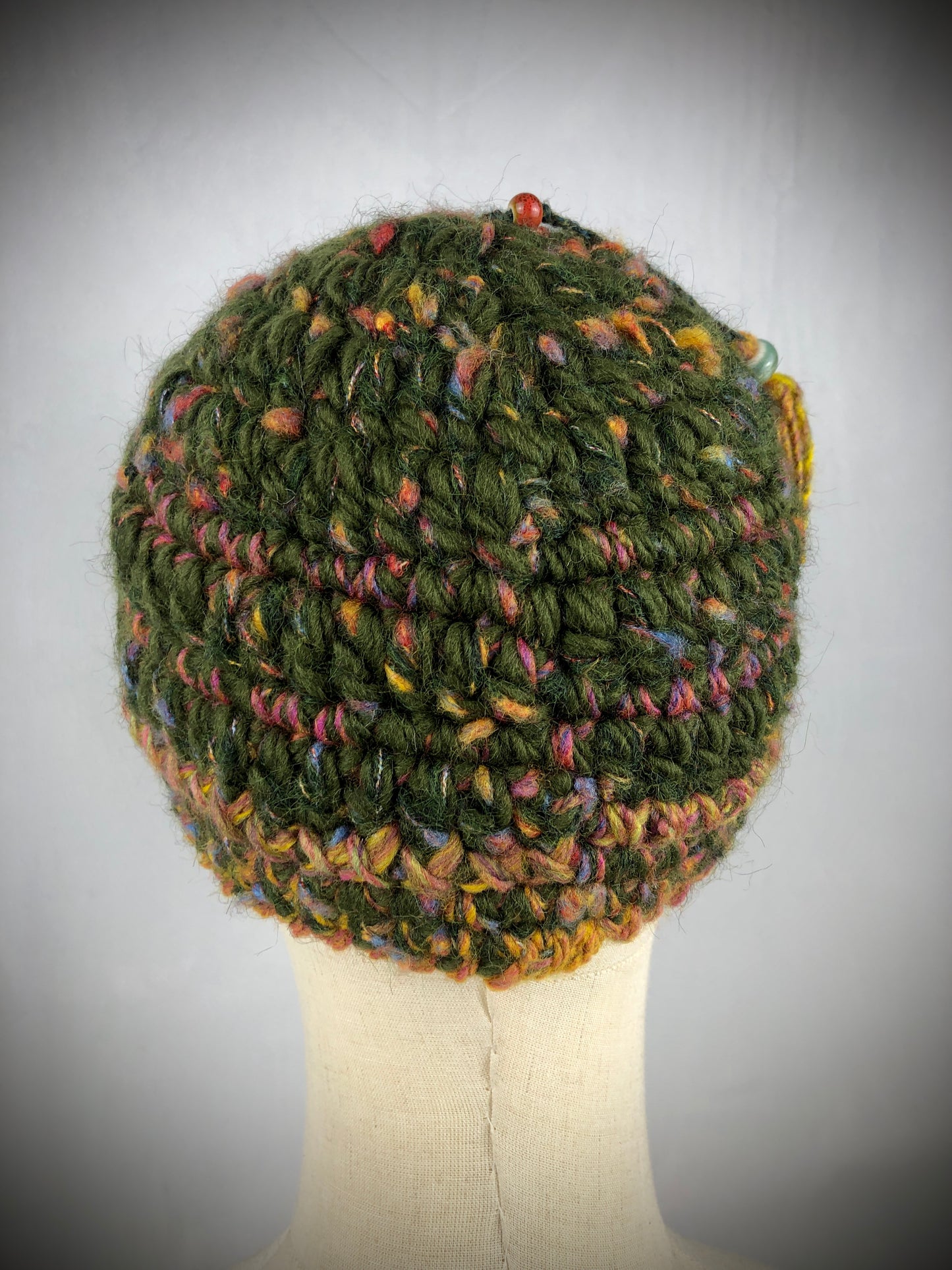 Green wool beanie toque hat