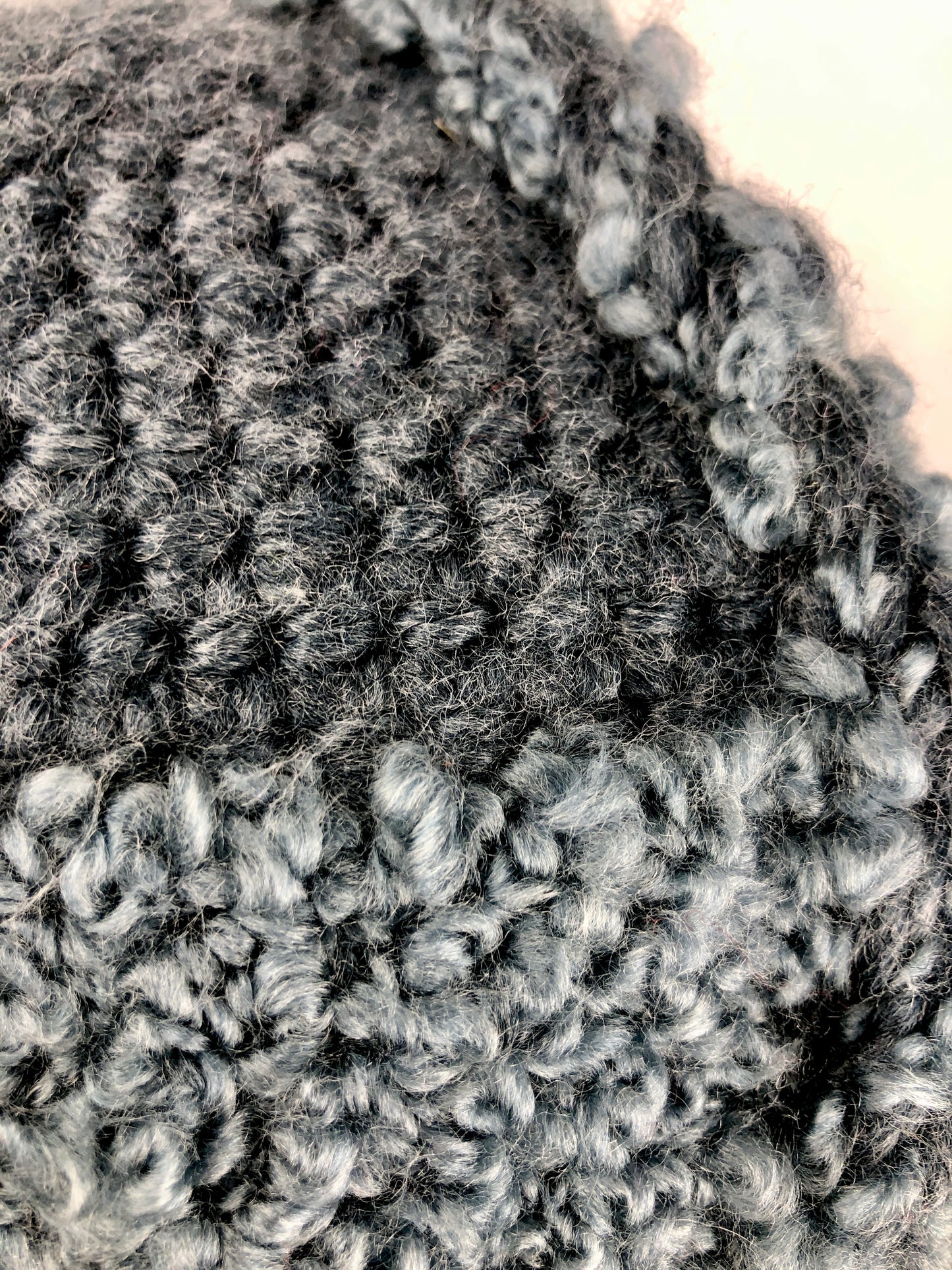 Grey blue earflap helmet hat