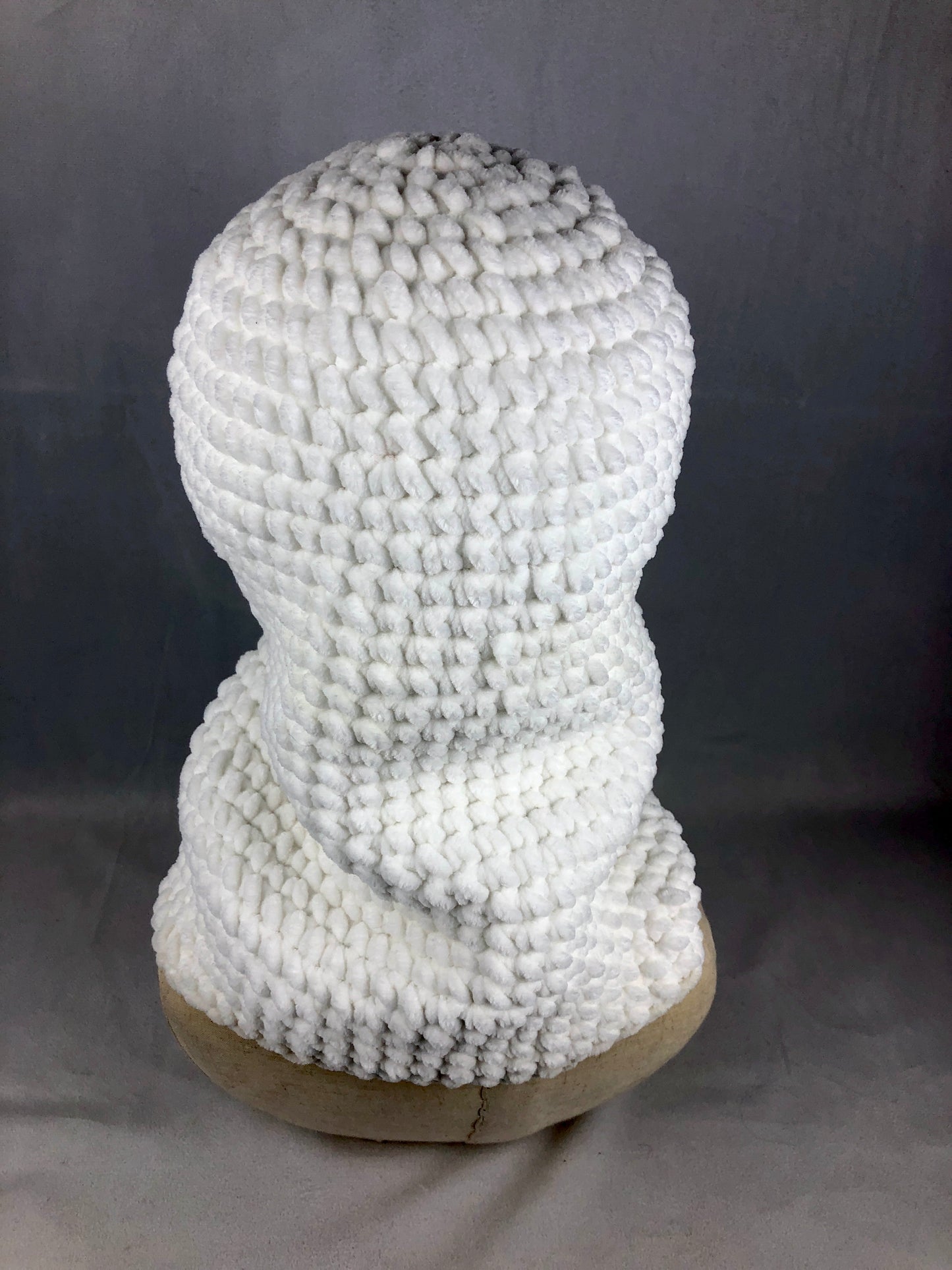 Snow white balaclava ski mask hat