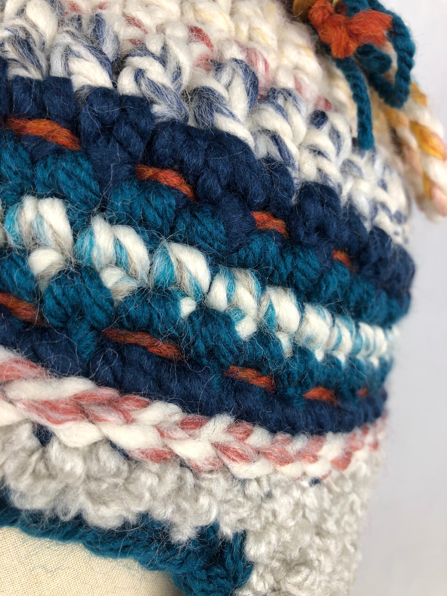 Grey stripe earflap hat