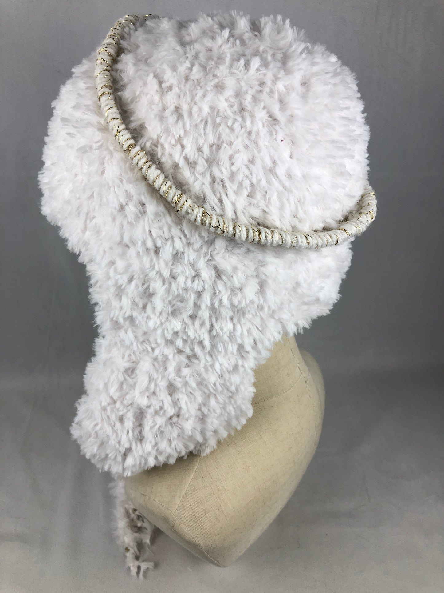 Angel fuzzy earflap hat