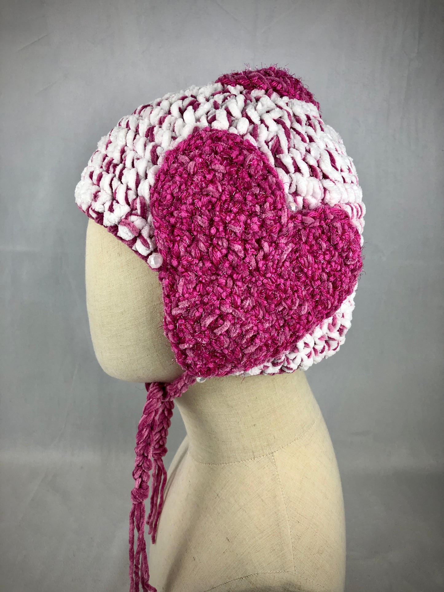 Pink heart 🩷 earflap hat