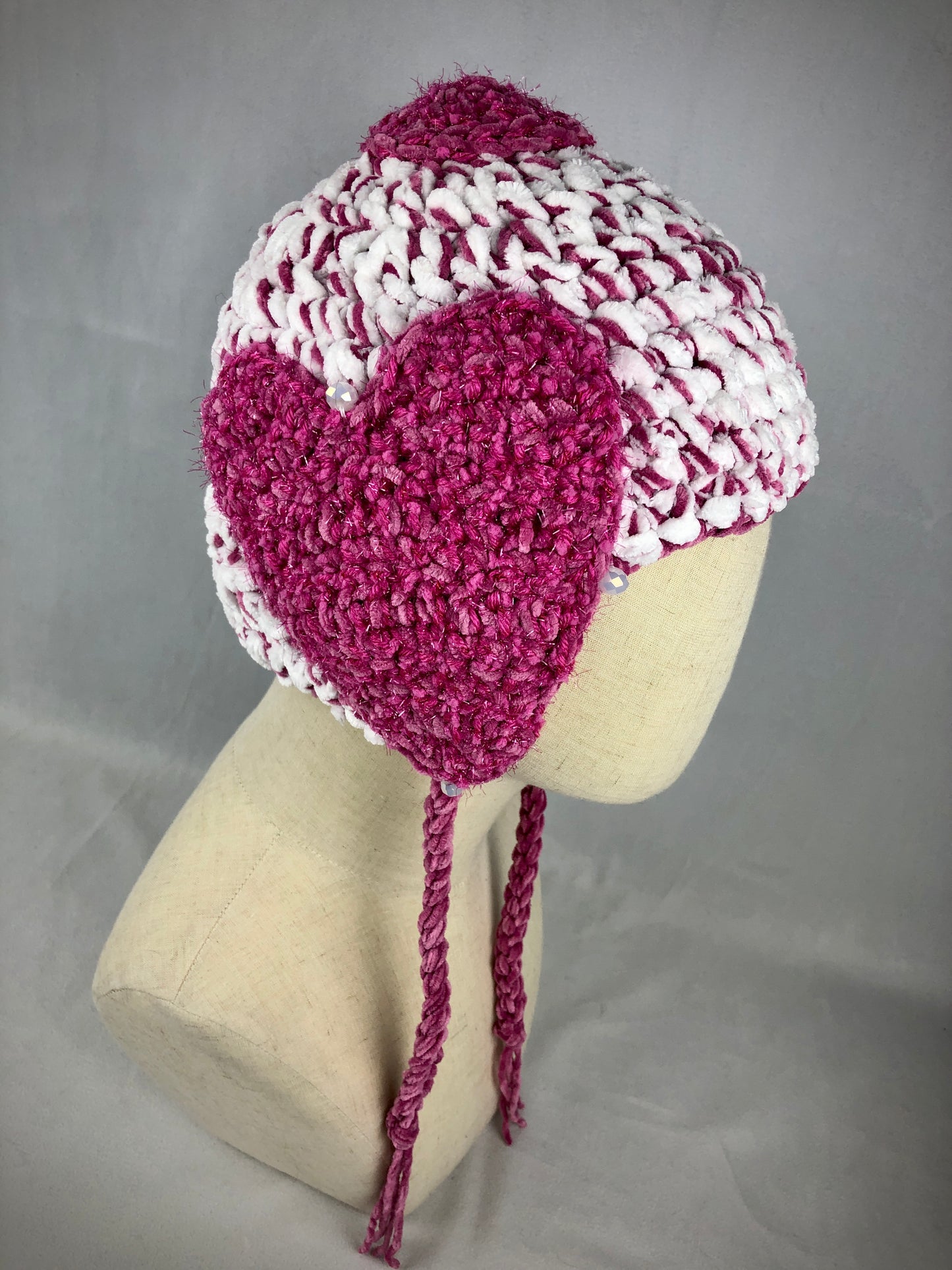 Pink heart 🩷 earflap hat