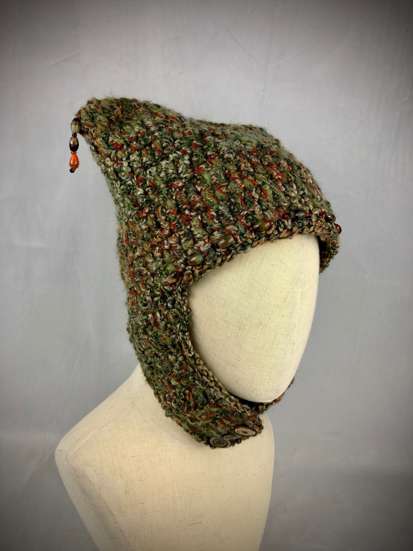 Olive brown Juster earflaps  hat