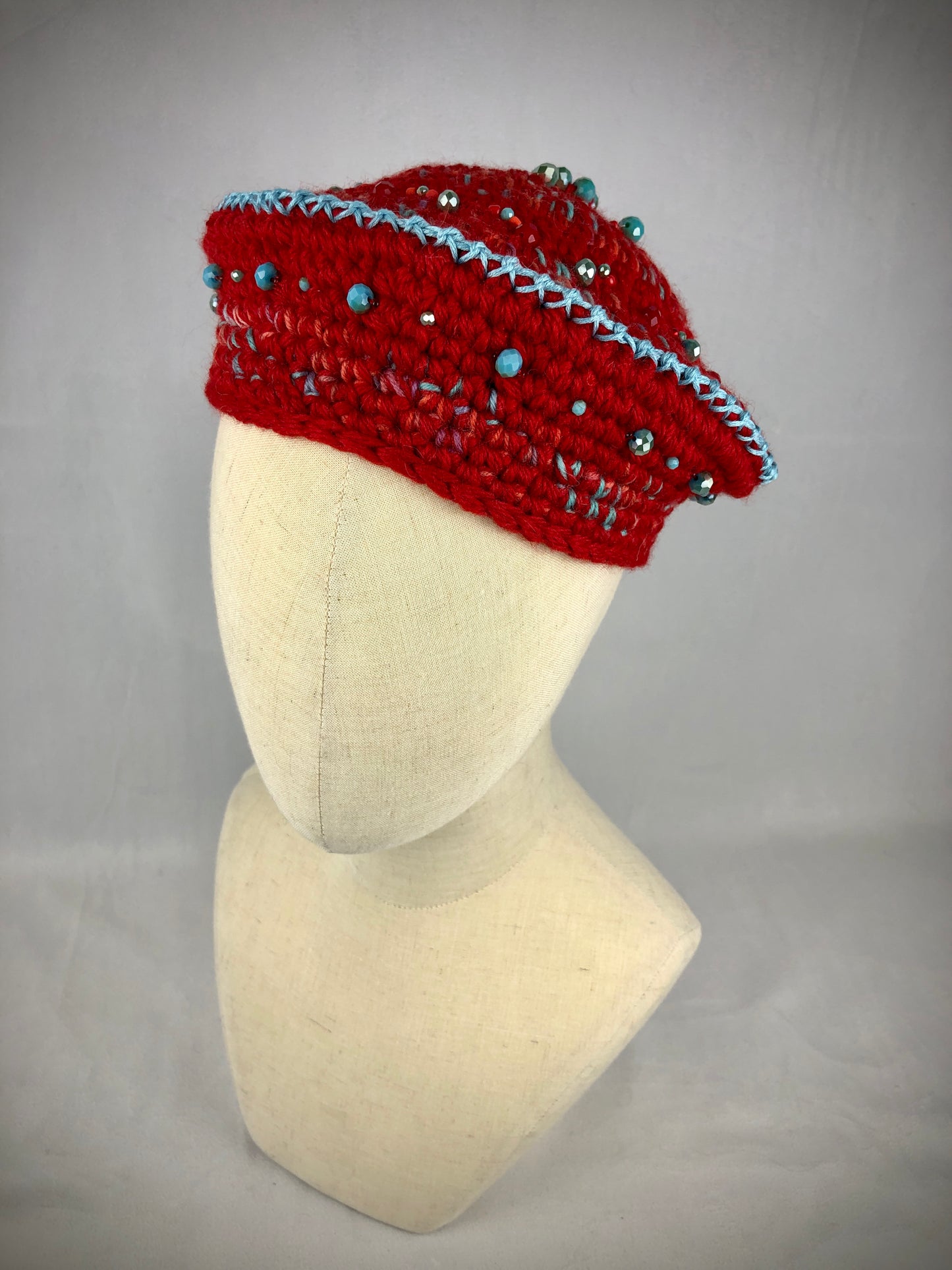 Red merino wool beret