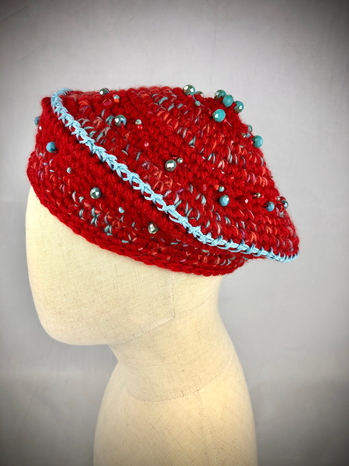 Red merino wool beret