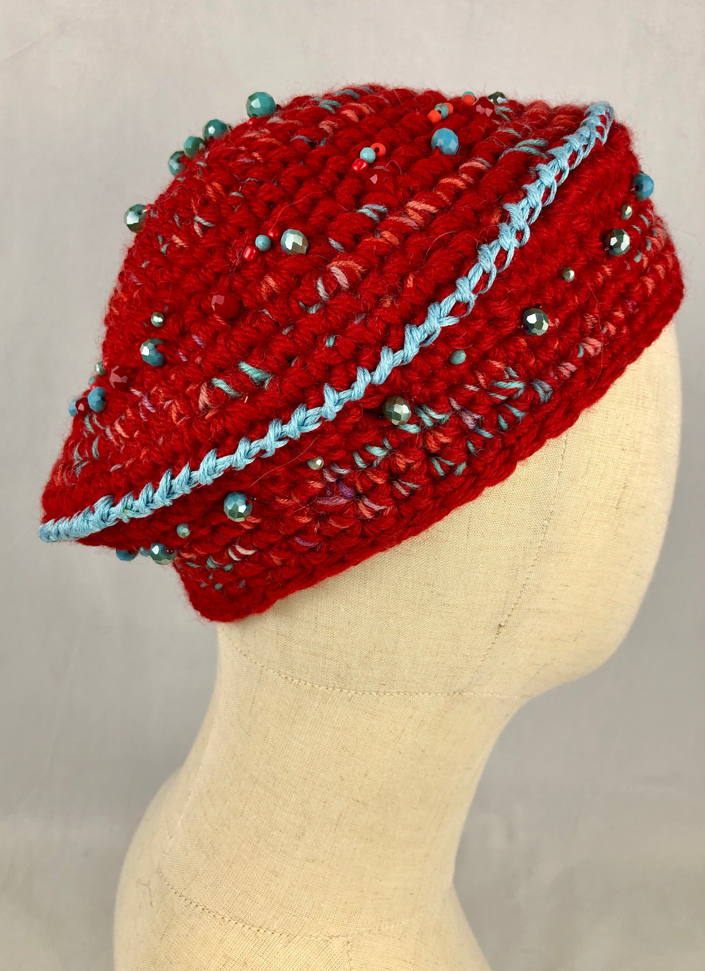 Red merino wool beret