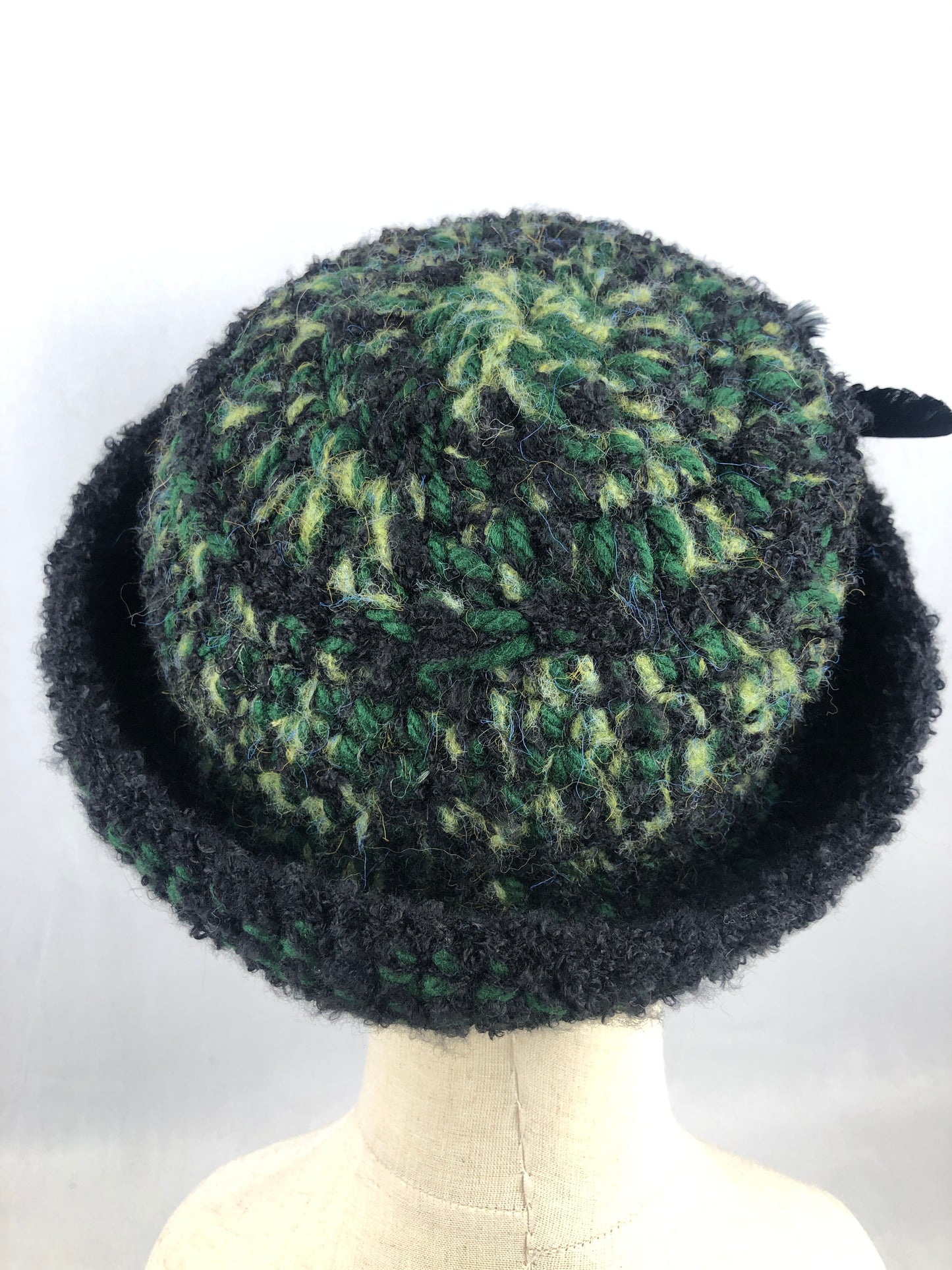 Black green wool bucket hat