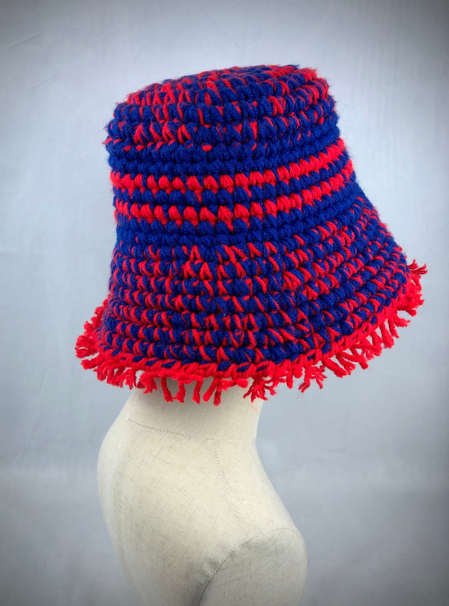 Royal blue neon red hat