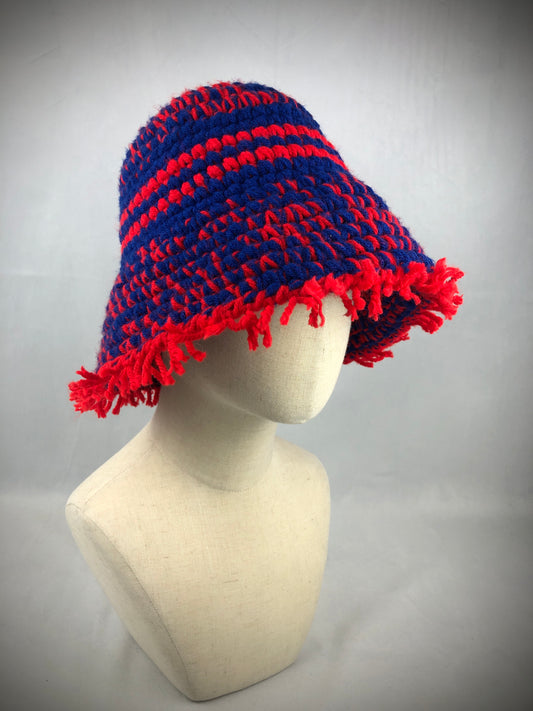 Royal blue neon red hat