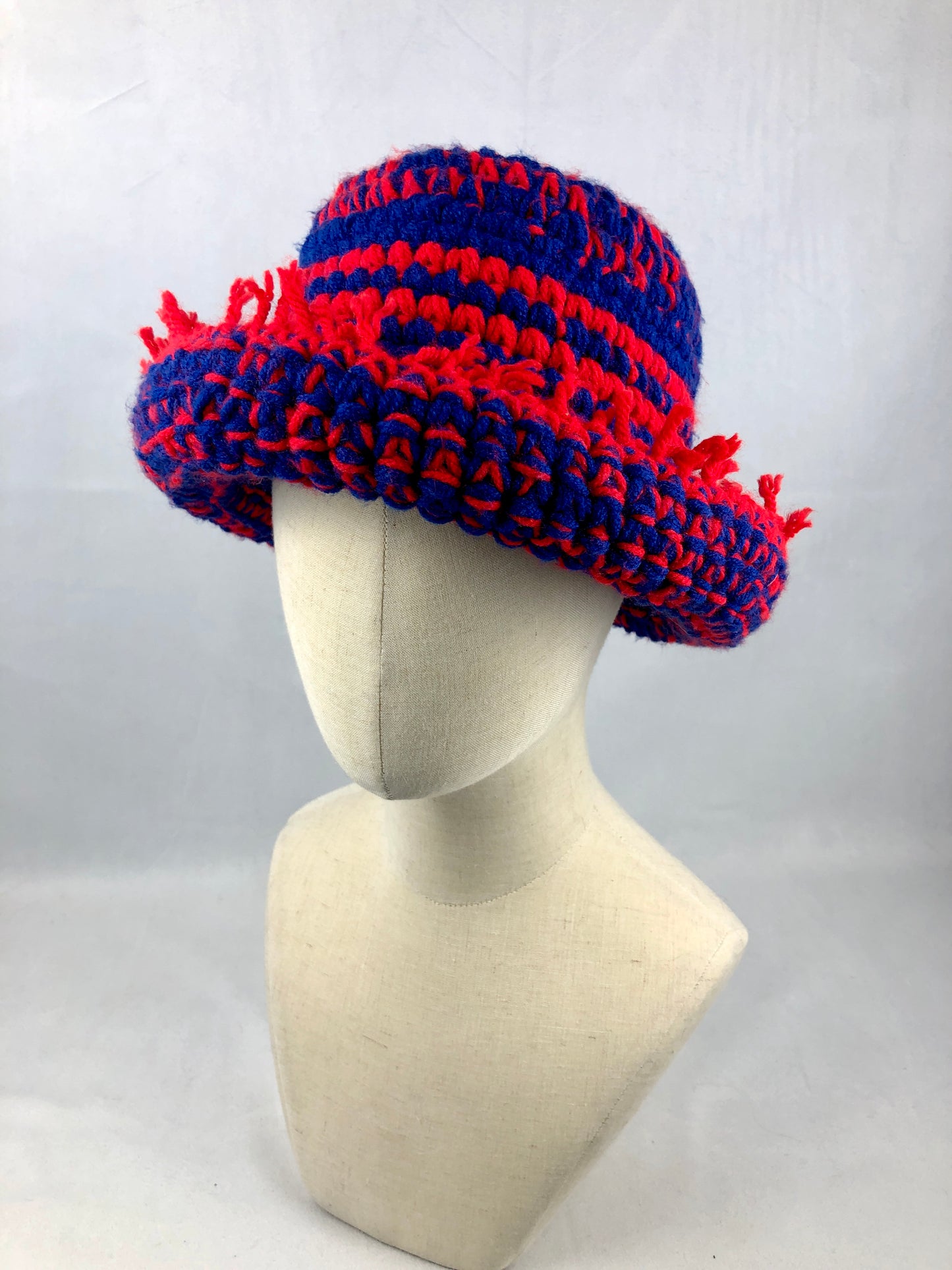 Royal blue neon red hat