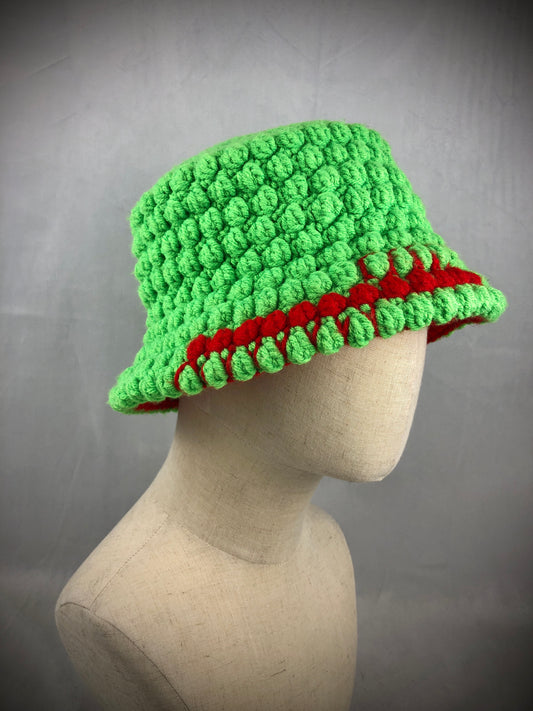 Neon green 💚 red ♥️ bucket hat