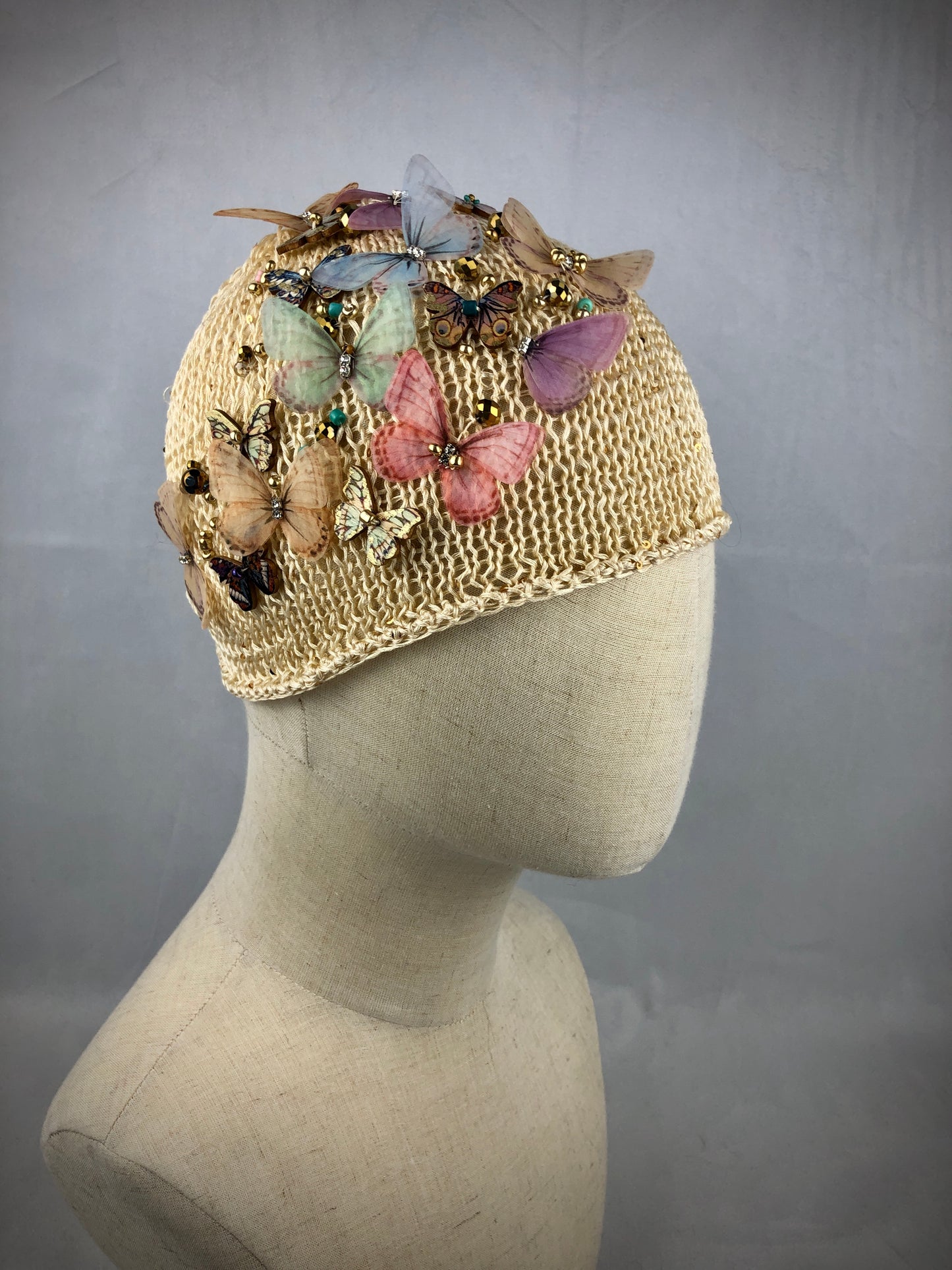 Butterfly cotton beanie that