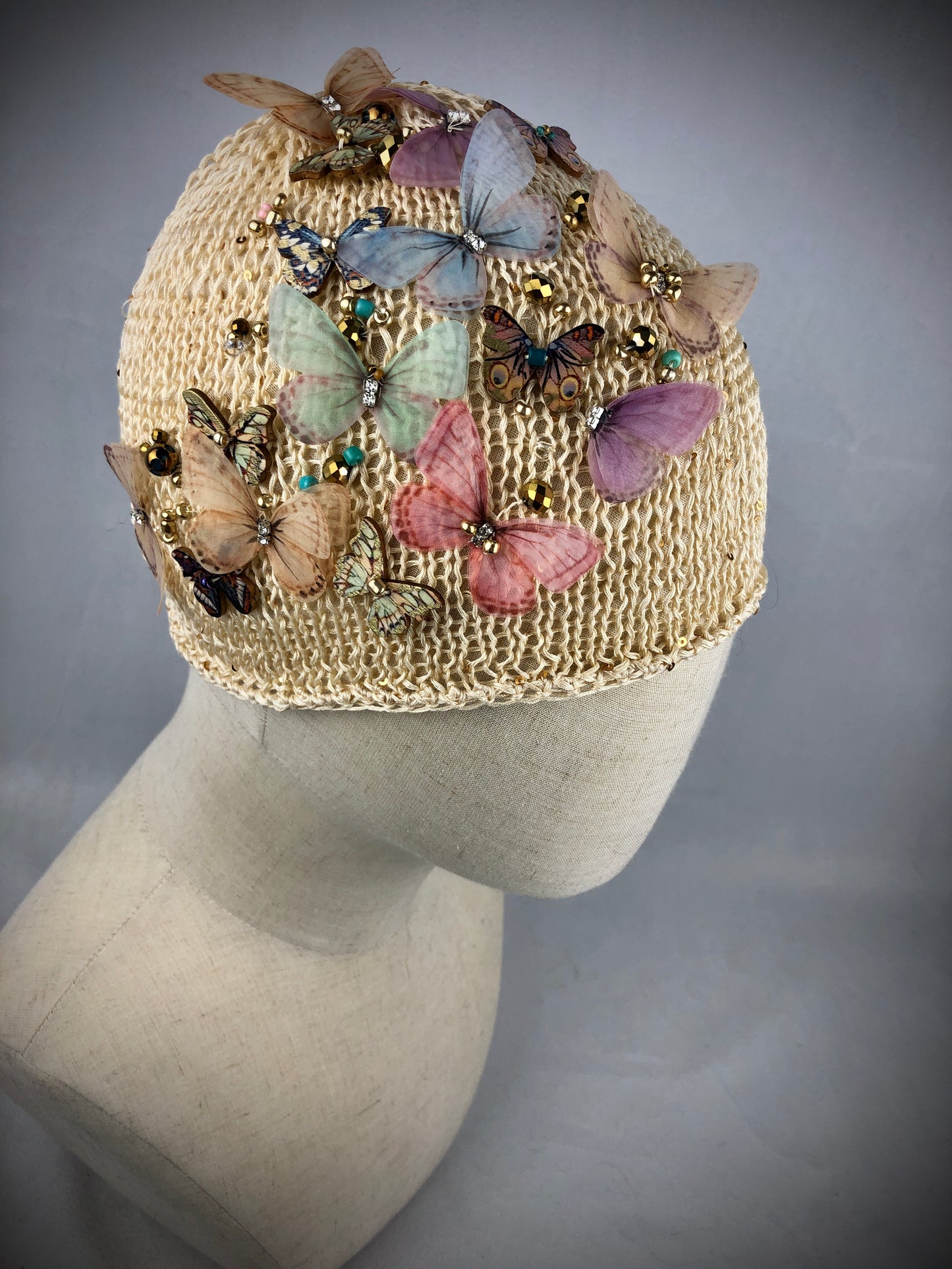 Butterfly cotton beanie that