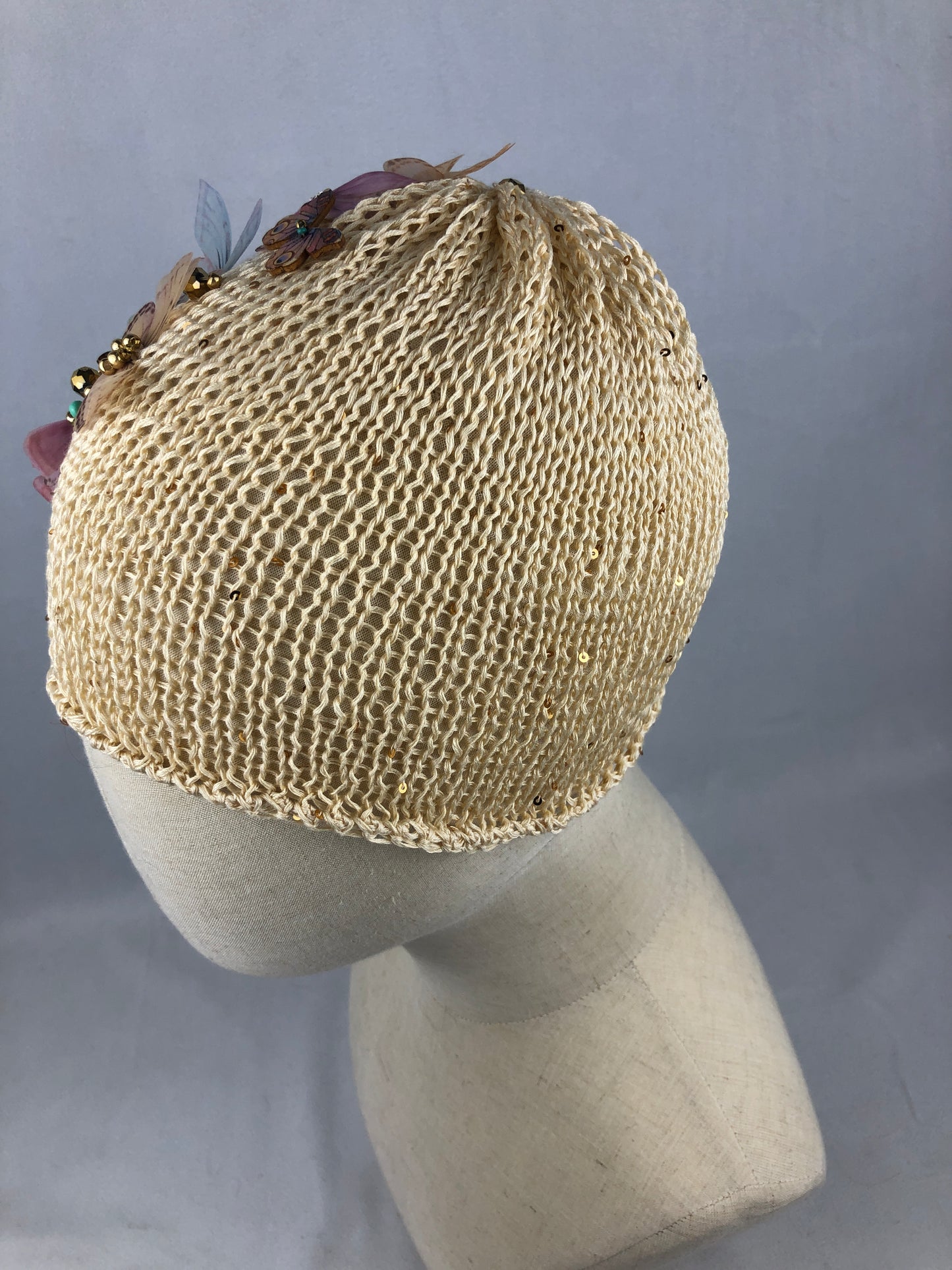 Butterfly cotton beanie that