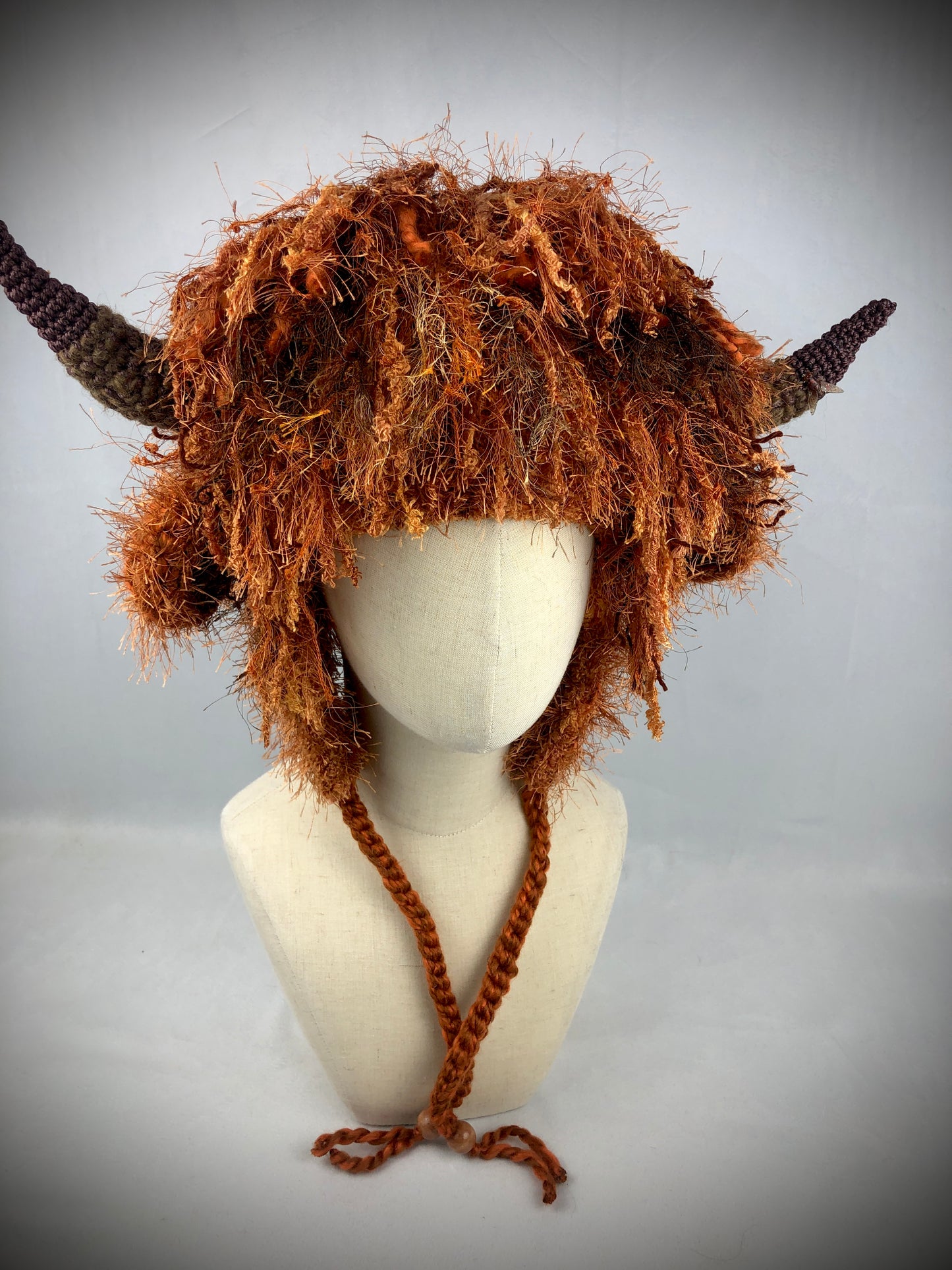 Highland cow hat earflaps winter, festival hat