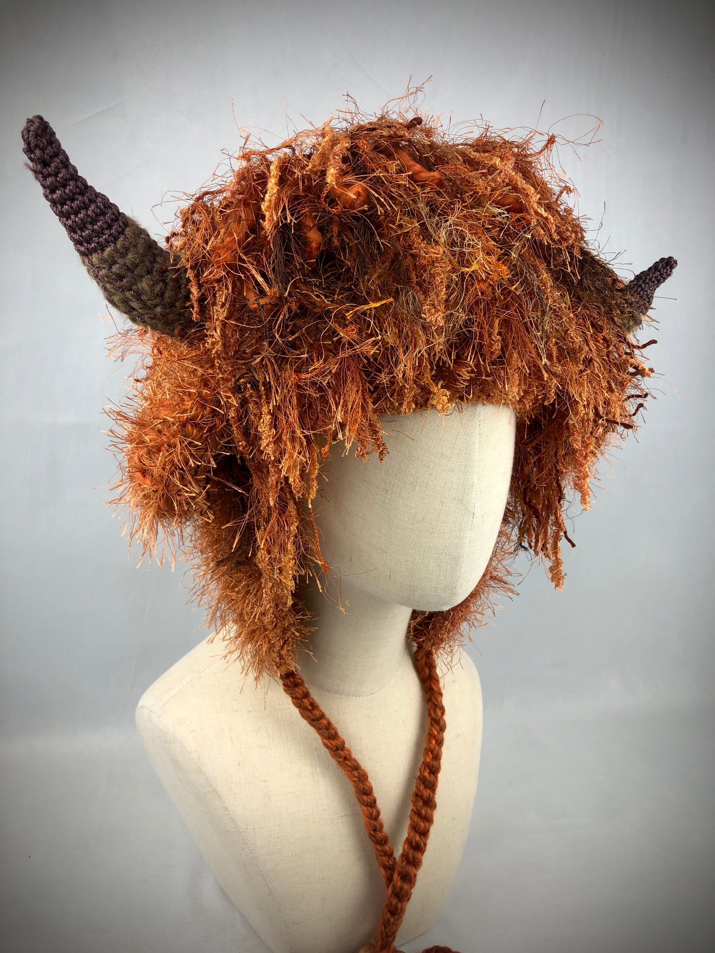 Highland cow hat earflaps winter, festival hat