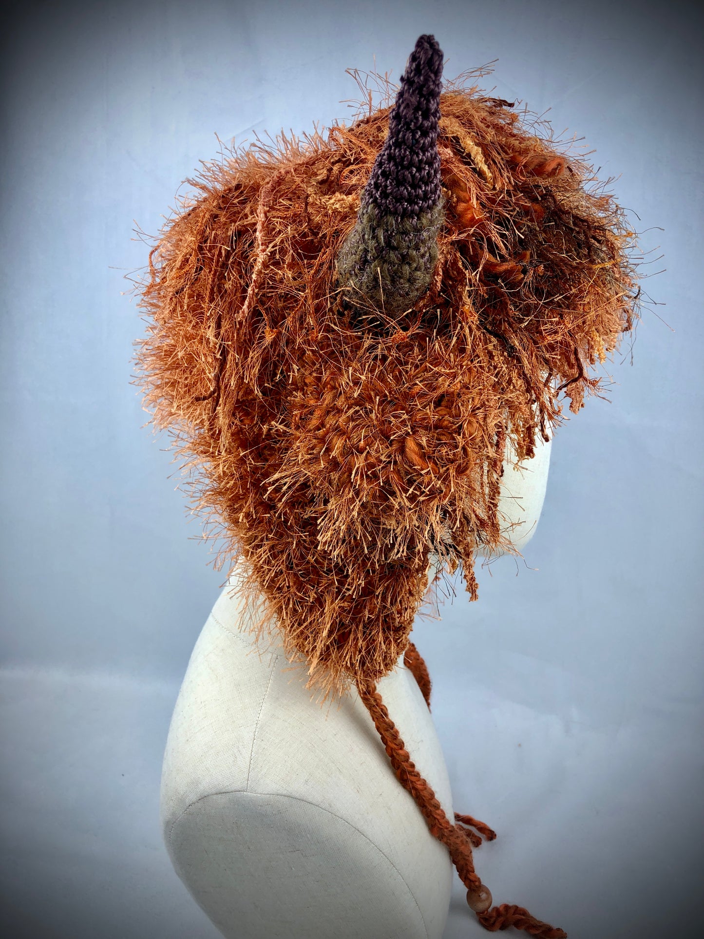 Highland cow hat earflaps winter, festival hat