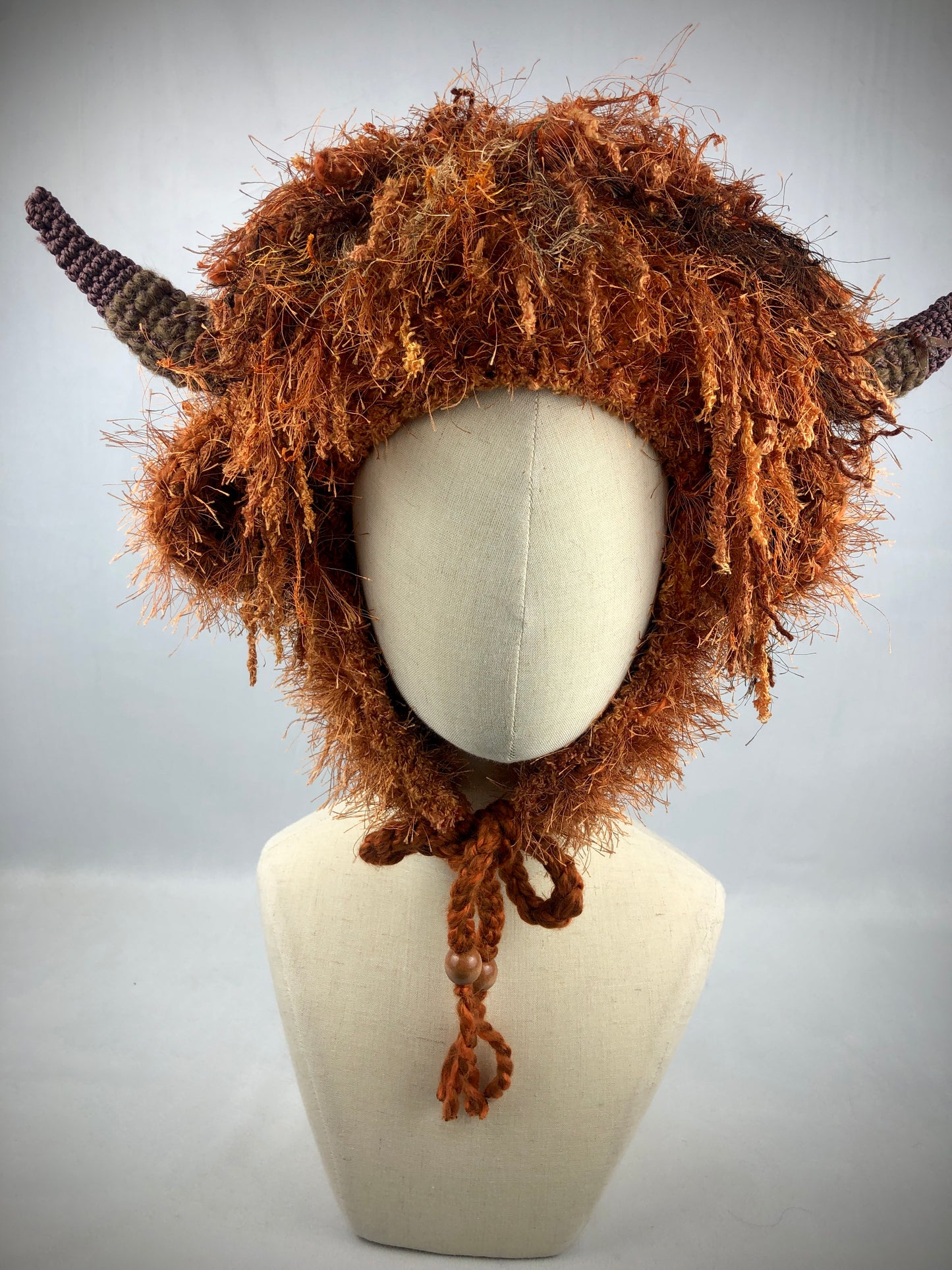 Highland cow hat earflaps winter, festival hat
