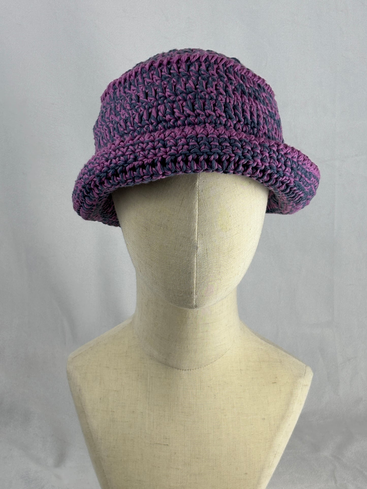 Pink Blue Cotton Bucket Hat