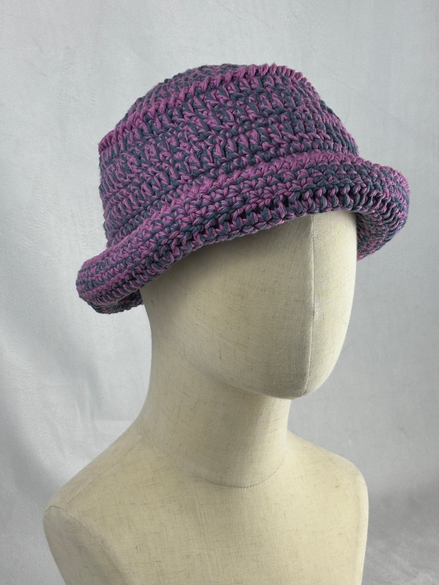 Pink Blue Cotton Bucket Hat