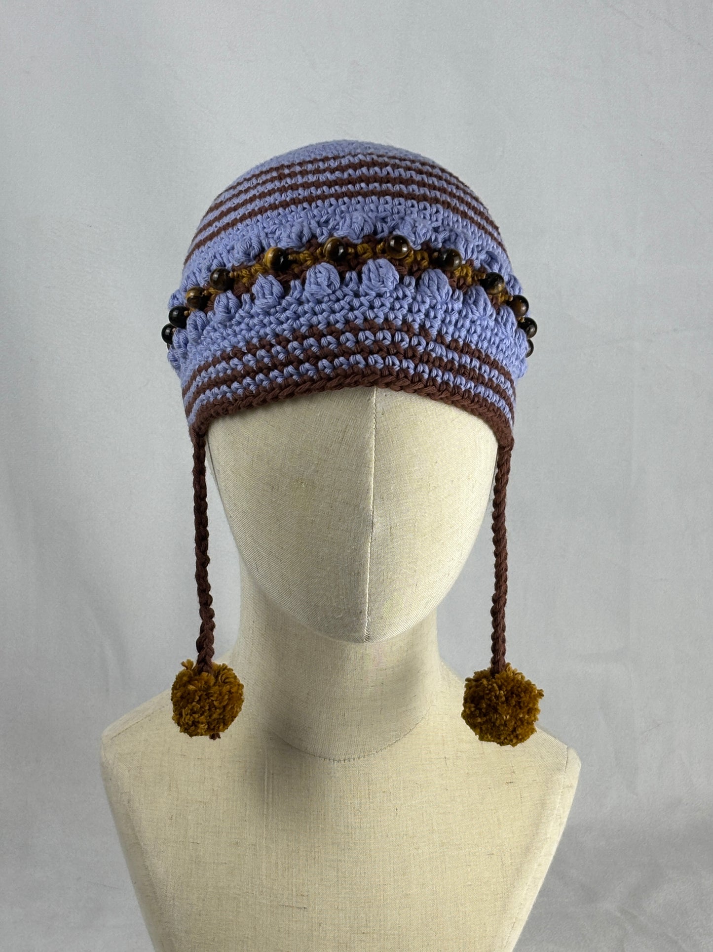 Blue brown Tiger`s EYE hat